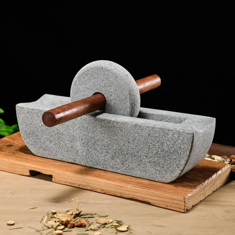 Mortar Pestle Granite - Moulin à pierre traditionnel pour le