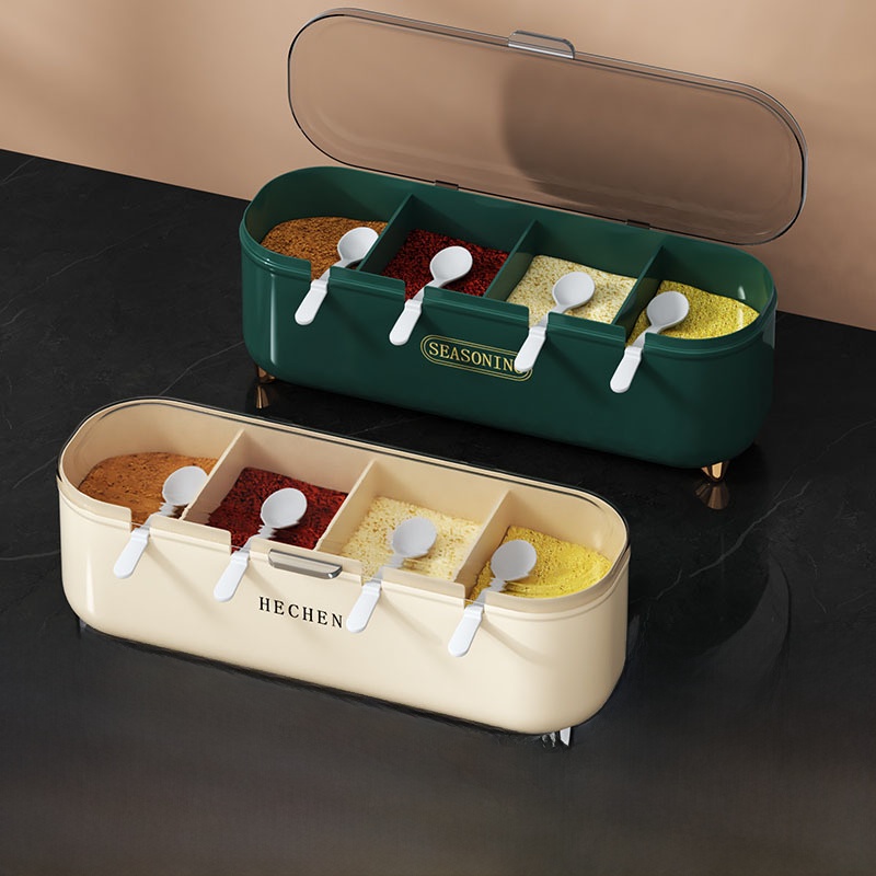 Home Cooking Kitchen - Boîte de Rangement Multi-compartiments pour Assaisonnements