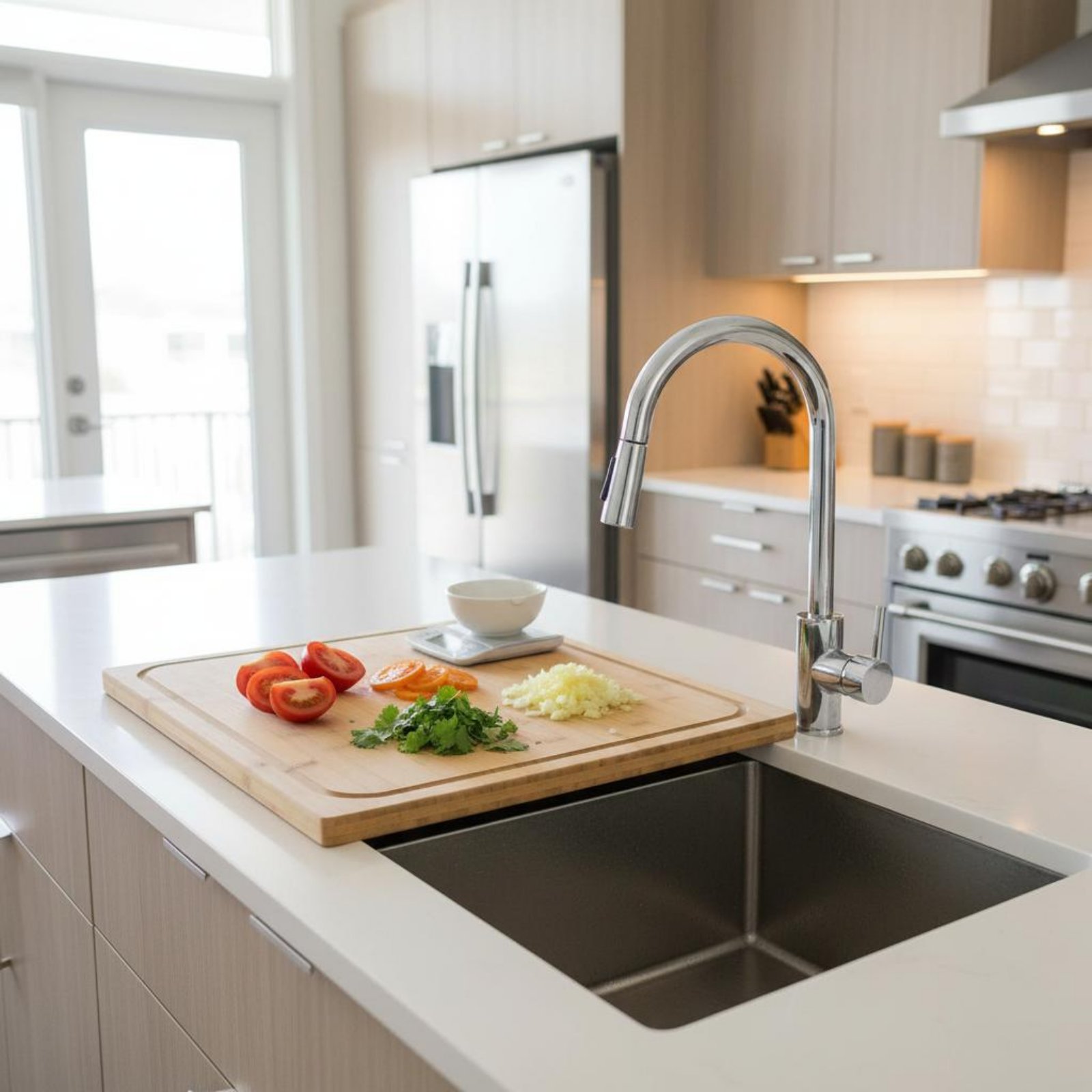 Home Cooking Kitchen - Planche à découper multi-usages pour comptoir,