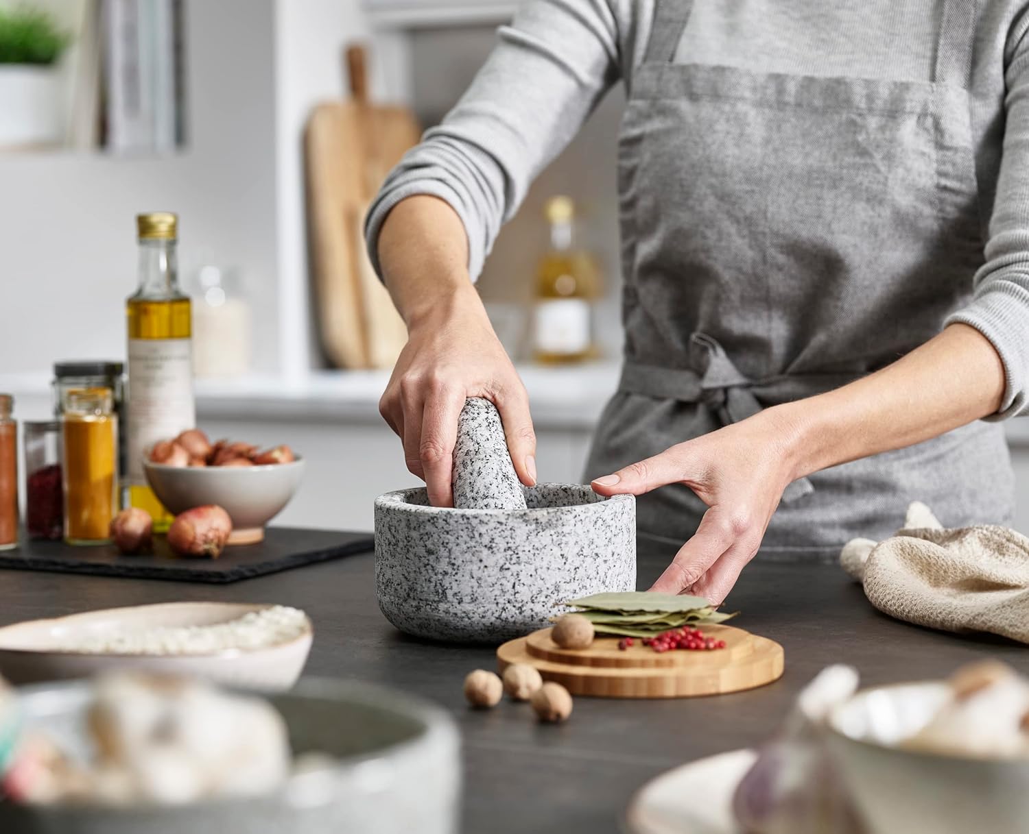 Pilon en granit avec revêtemen - Mortar Pestle Granite avis et prix