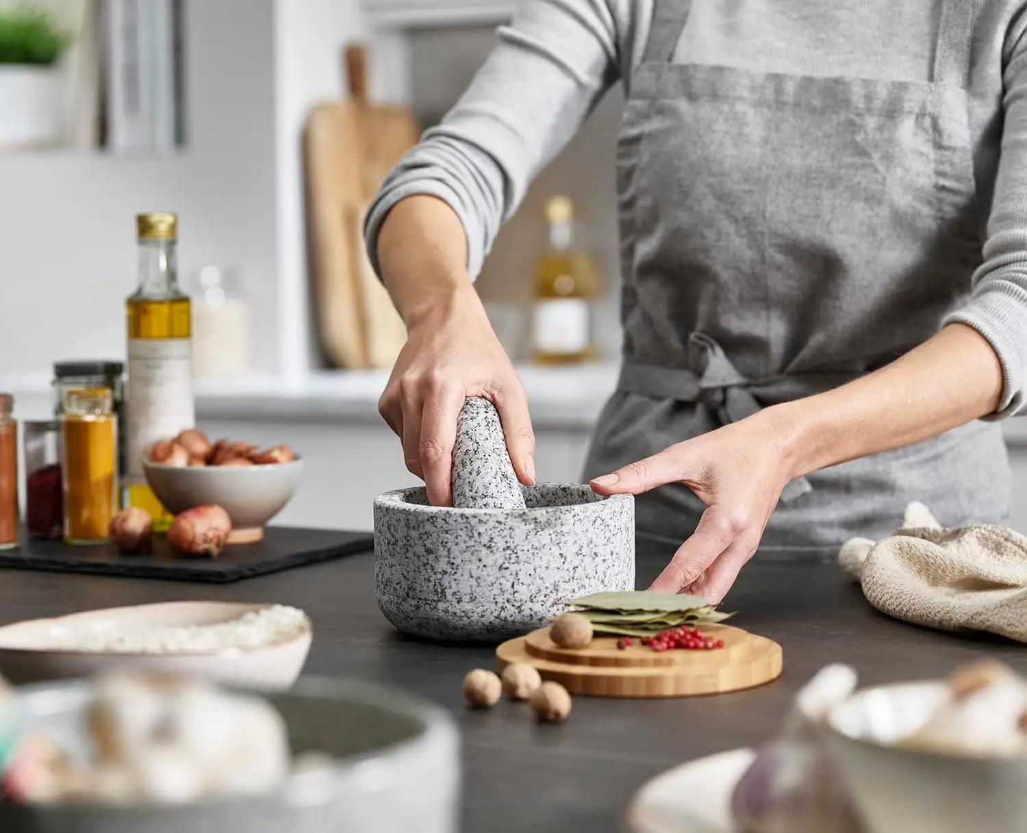 Pilon en granit avec revêtemen - Mortar Pestle Granite avis et prix